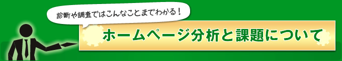診断や調査ではこんなことまでわかる！ホームページ分析と課題について